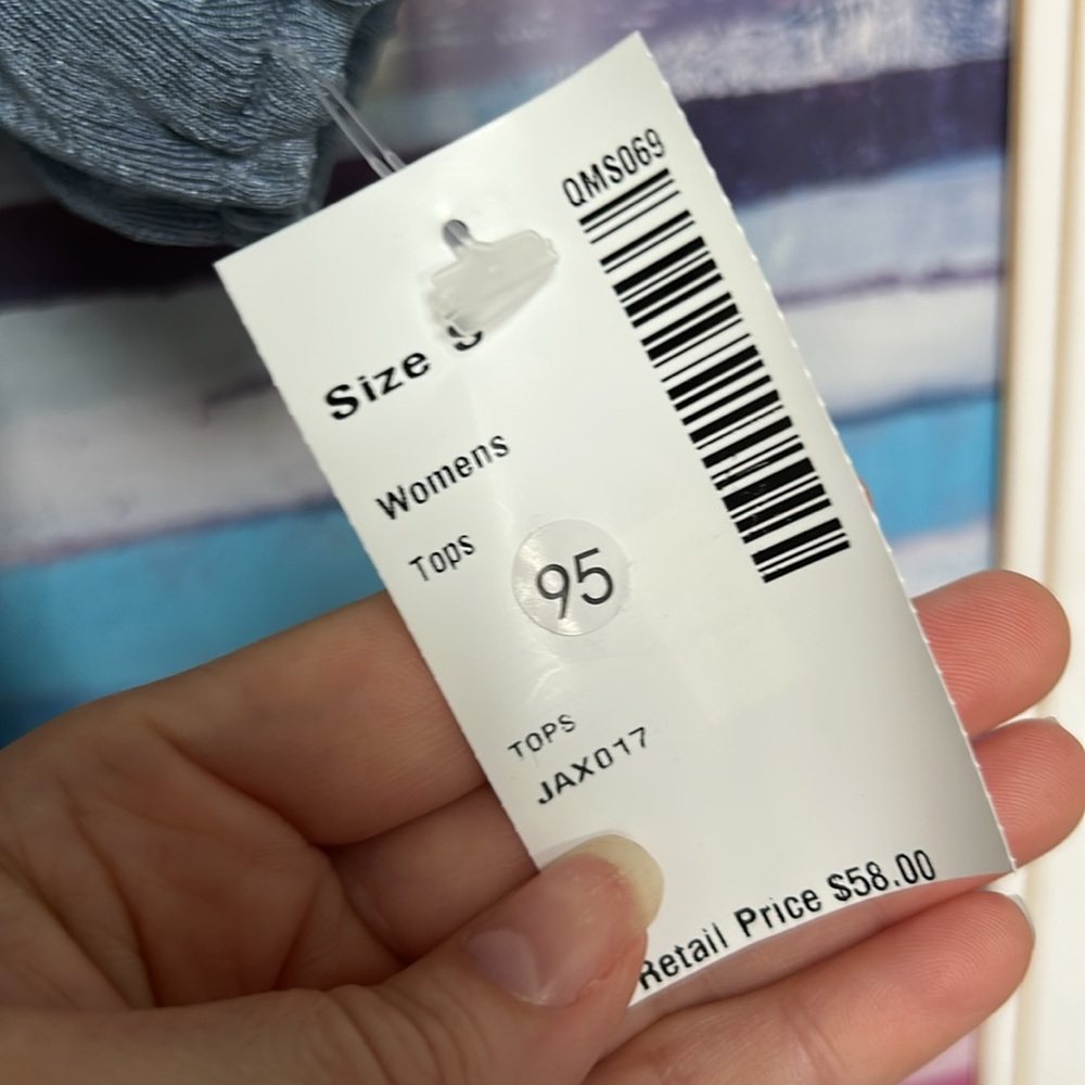Sophie Rue Slate Blue Ruched Blouse - Picture 5 of 7